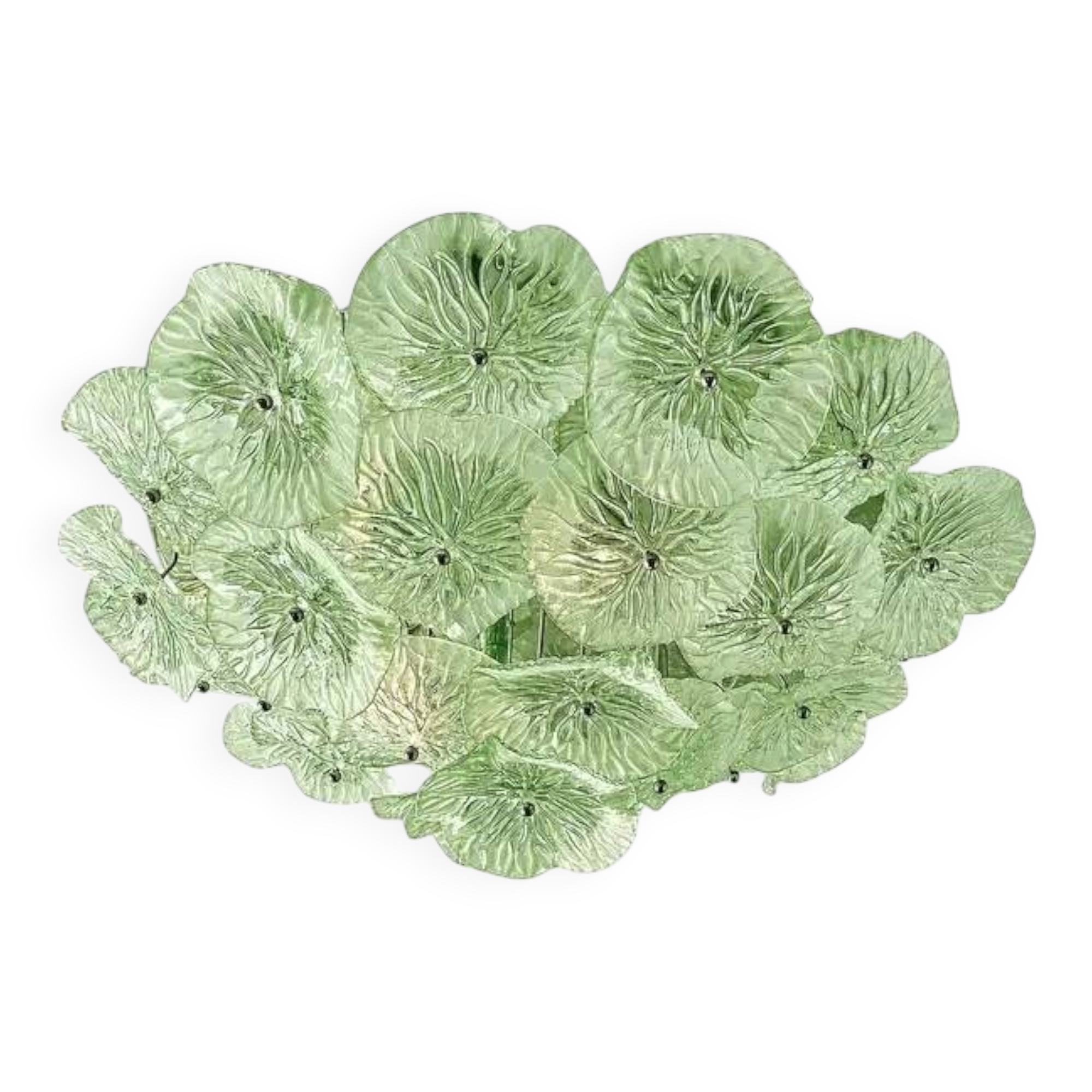 Floreal Green Murano Glass Flush Mount by Simoeng
