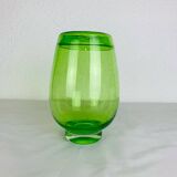 Vintage green bubble glass vase