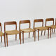 Chaises de salle à manger vintage Modèle 75 par Niels Otto Møller en papercord, ensemble de 6