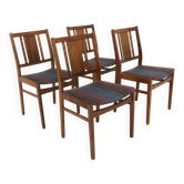 Set of 4 Scandinavian walnut chairs, Sweden, 1960.