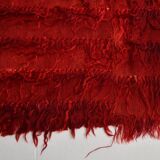 3x5 Wine Red Long Hairy Vintage Kilim Rug, 108x162Cm