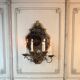 Gold metal wall mirror, in the style of Maison Baguès, Paris circa 1950.