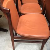 6 Dyrlund rosewood leather chairs