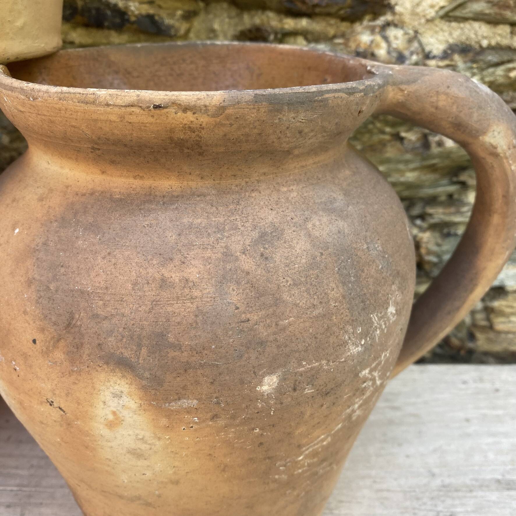 Set of antique terracotta jugs H21 cm