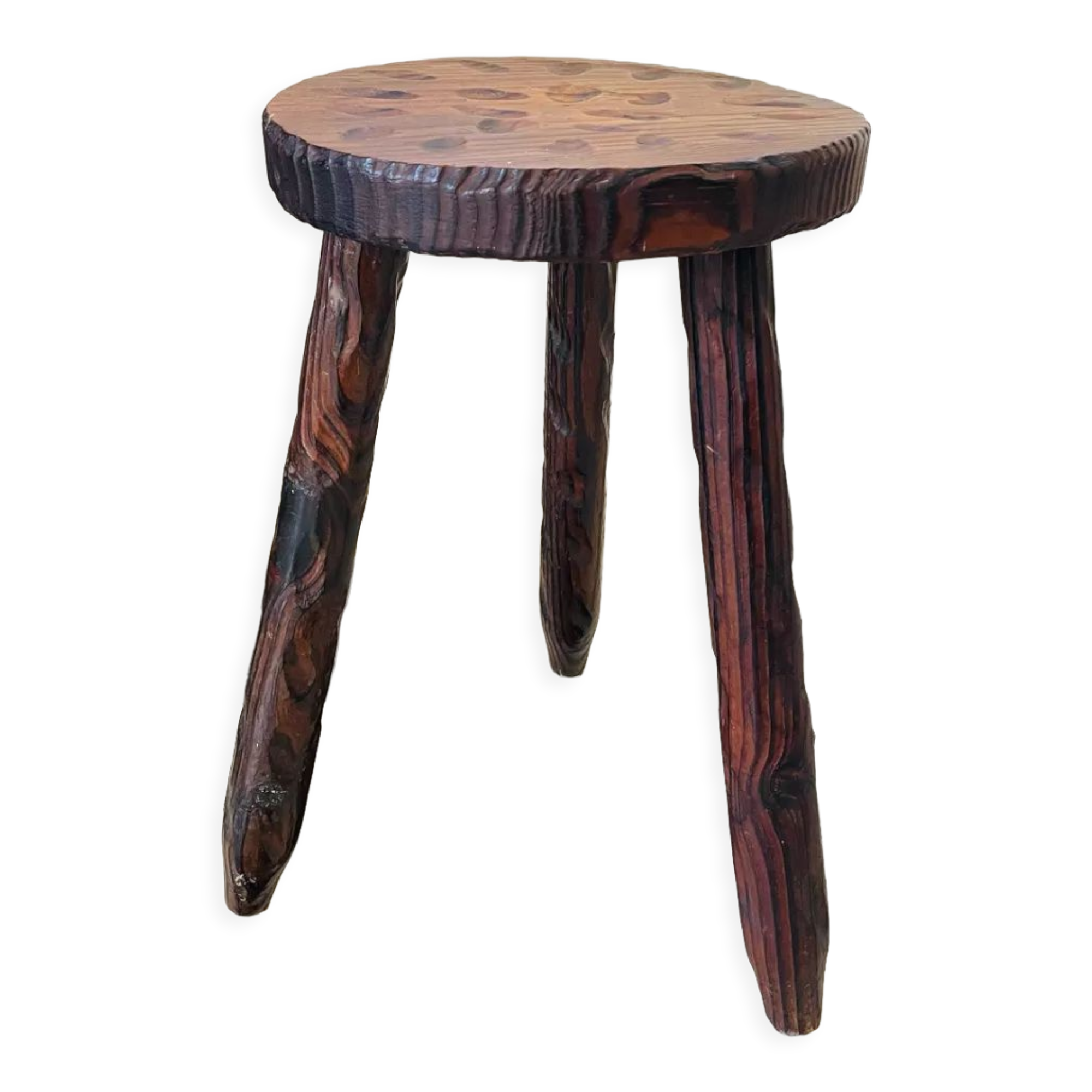 Dark wood tripod stool