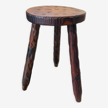 Dark wood tripod stool