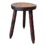 Dark wood tripod stool