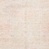 Dusty beige handmade runner rug