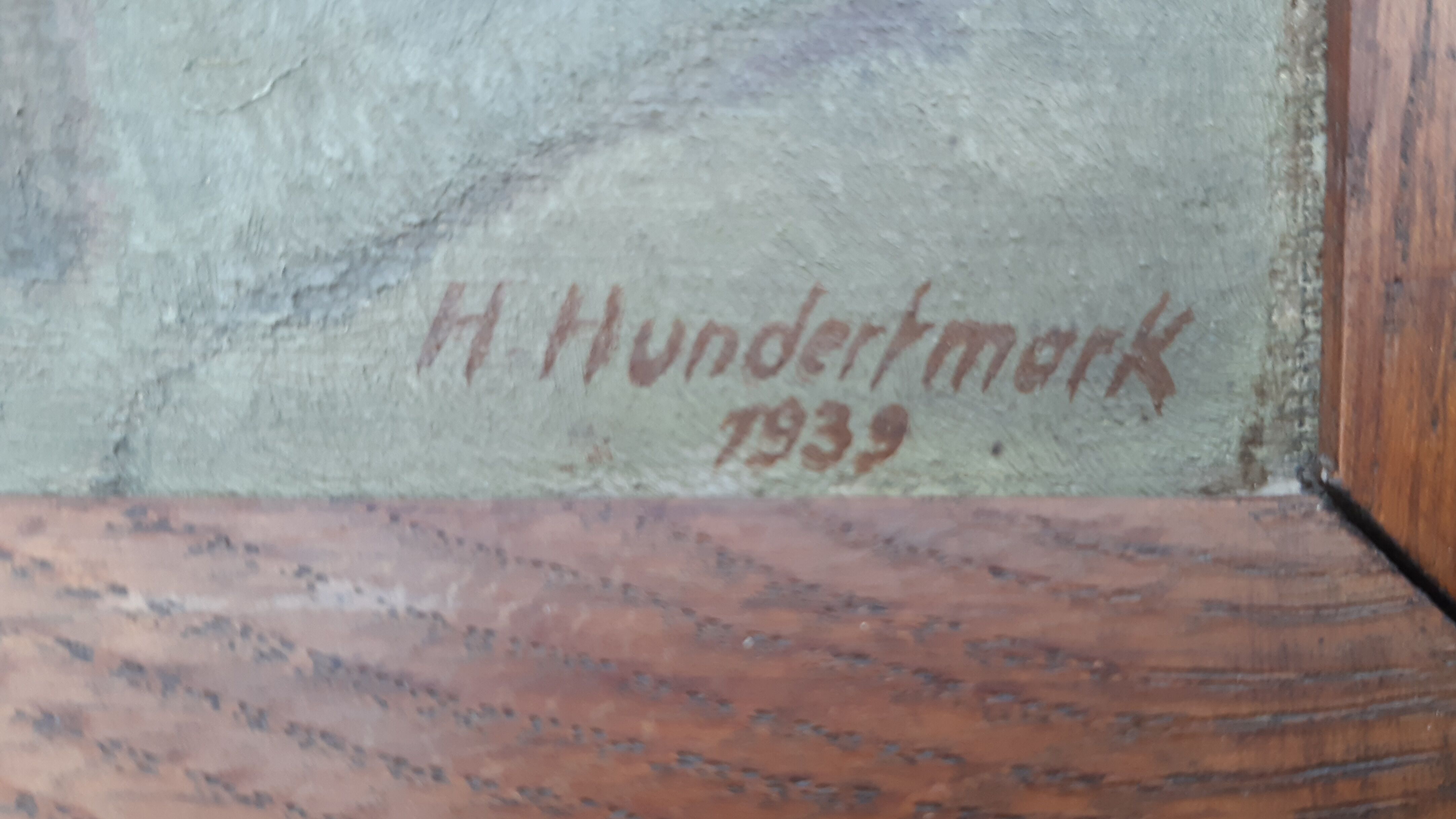 Oil on cardboard by H.Hudertmark 1939