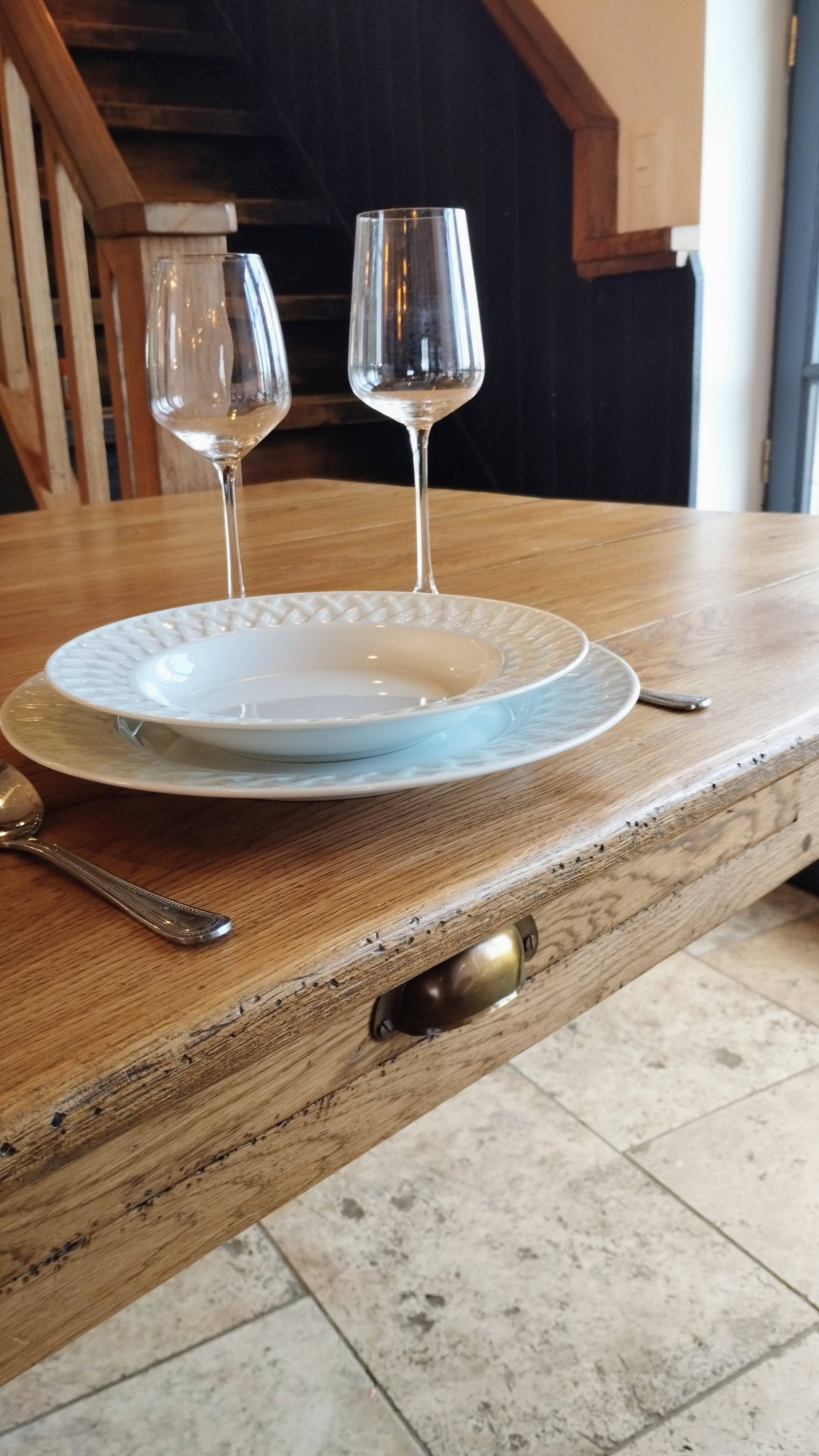 Solid oak farmhouse table 260x100