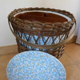 Vintage wicker worker 70s