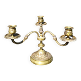Chandelier 3 arms bronze old gold patinated
