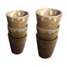 Series of 6 sandstone cups
