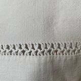 Antique linen-cotton sheet with LR monogram, embroidered