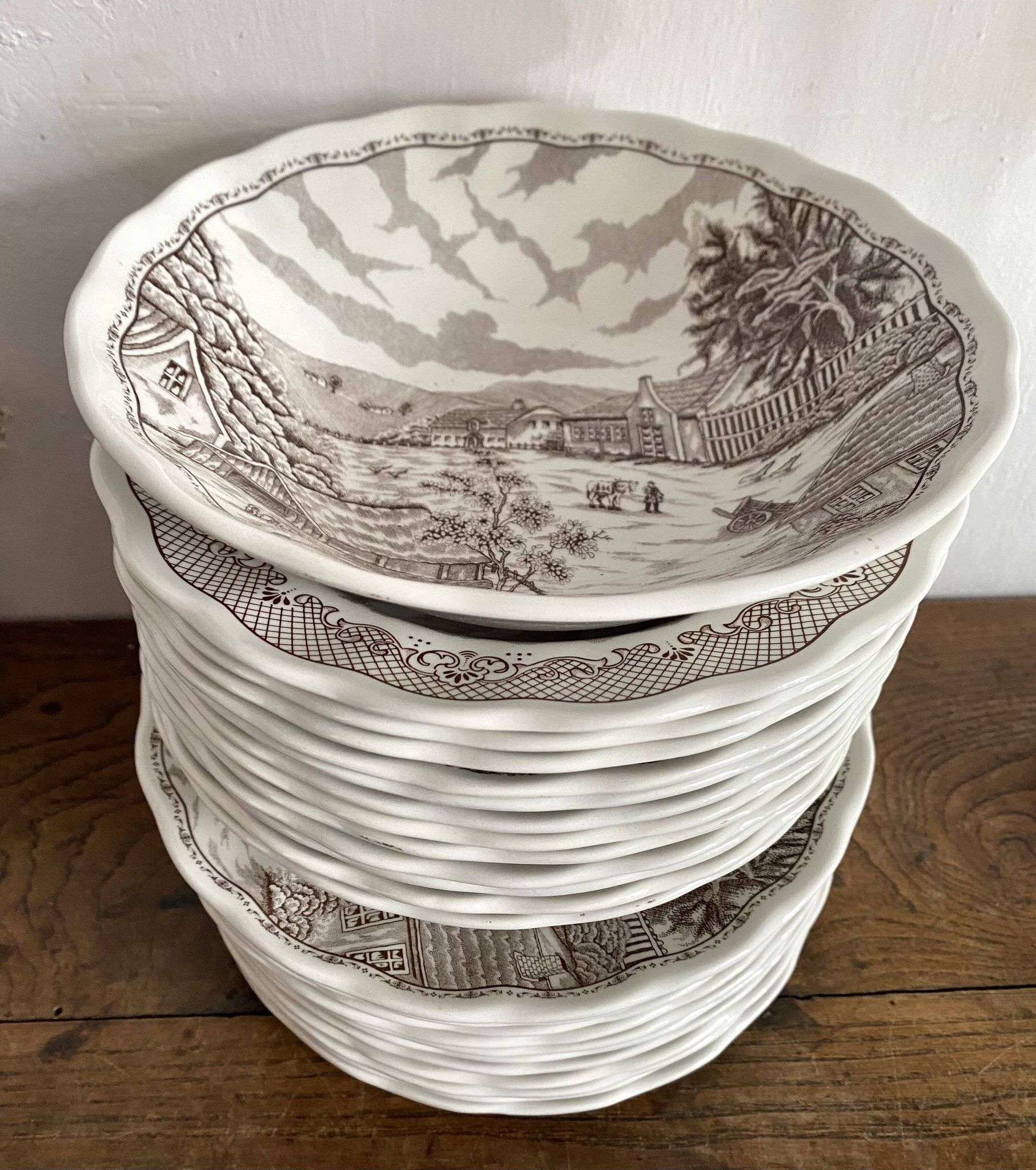 Swiss landscape Italy 25-piece dinner and soup plates