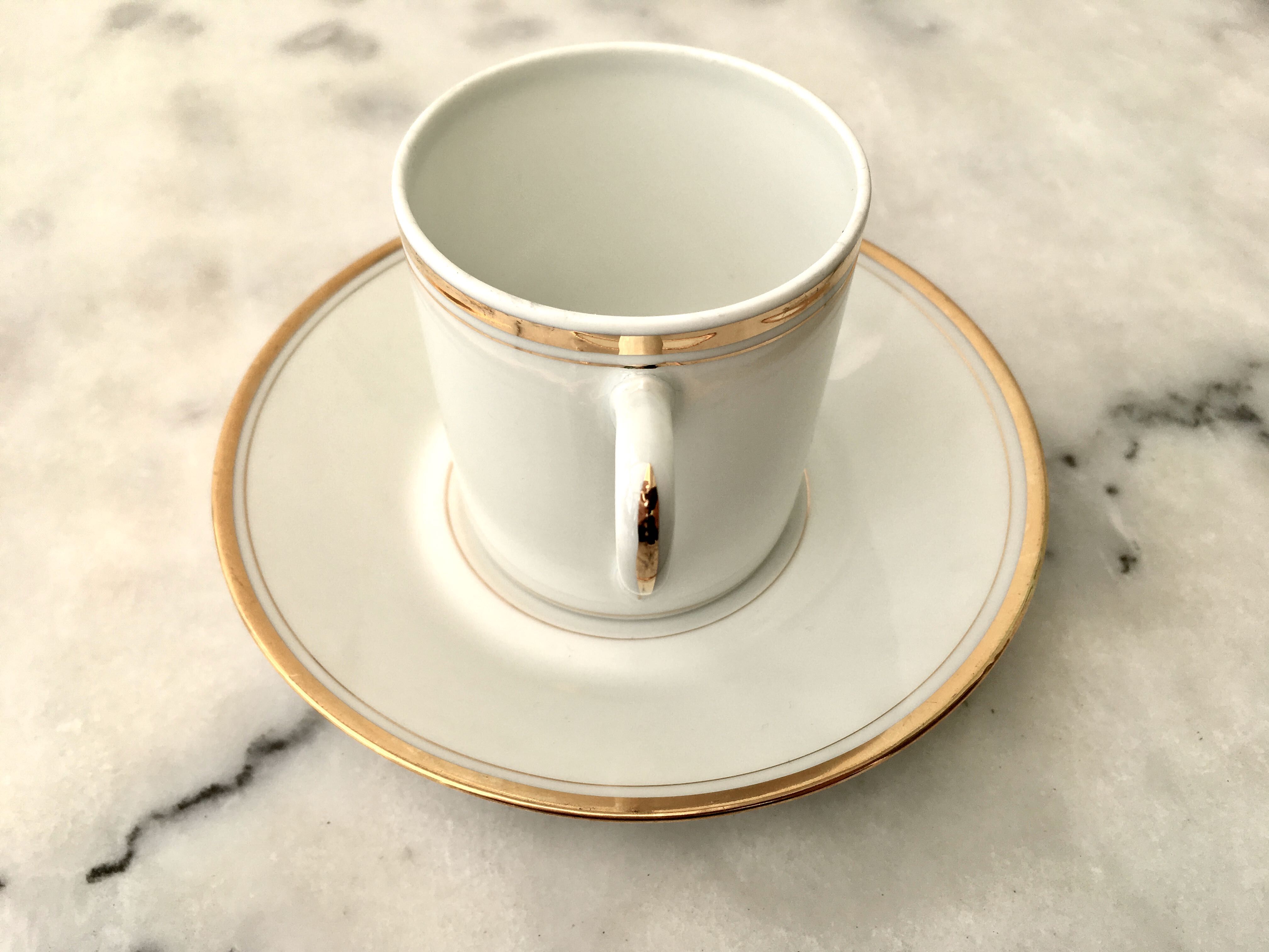 Set de 8 tasses à café en porcelaine de Sologne