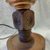 Basque wooden lamp in the Charles Dudouyt style