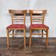 Pair of chairs in light wood and vintage red fabric 1960