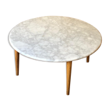 Marble and wood coffee table