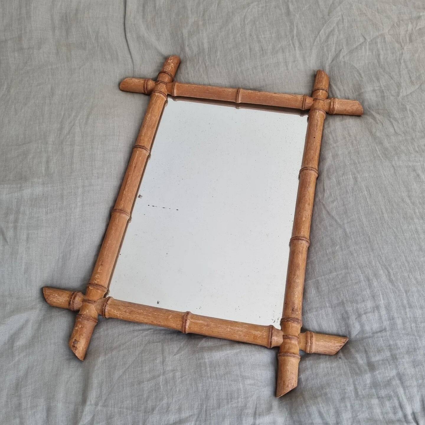 Vintage bamboo mirror