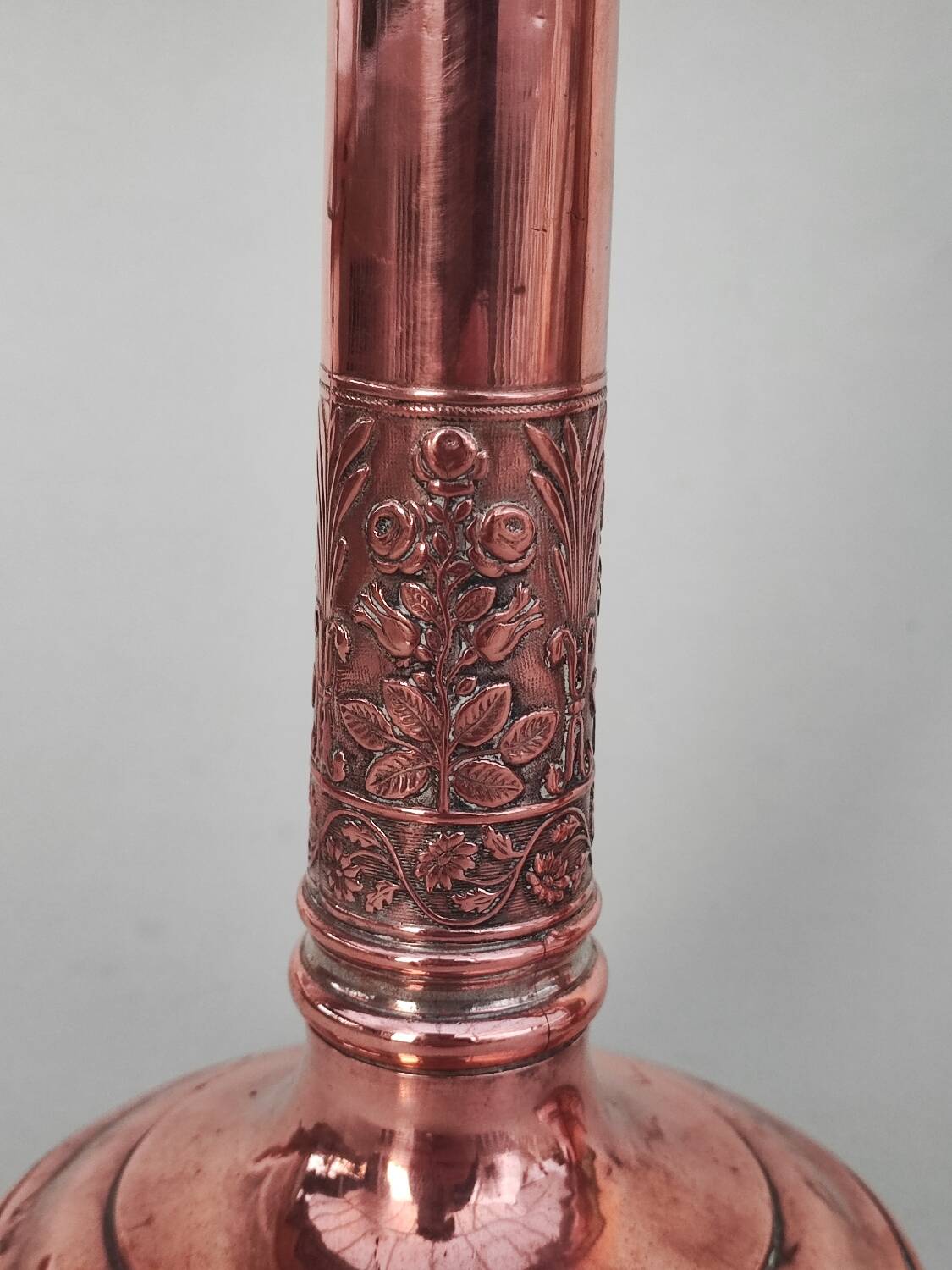 Pair of copper candlesticks