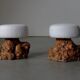 Mushroom shaped stools from burlwood - France 1950s