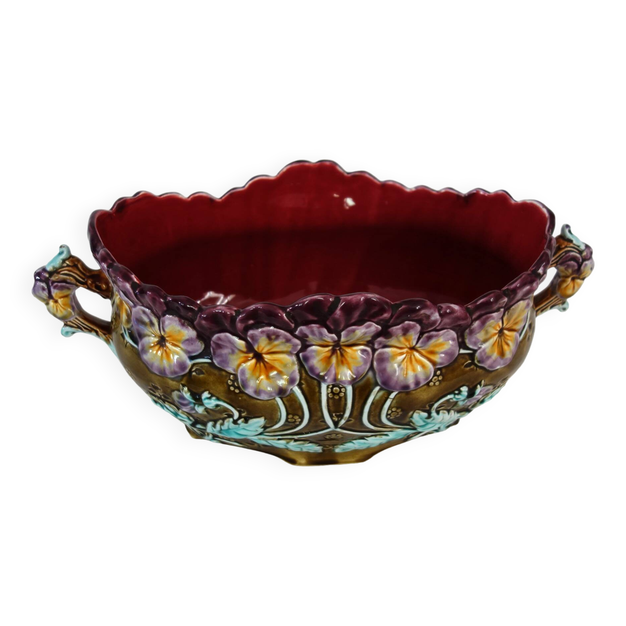 Large planter cache pot borbotine Onnaing art nouveau