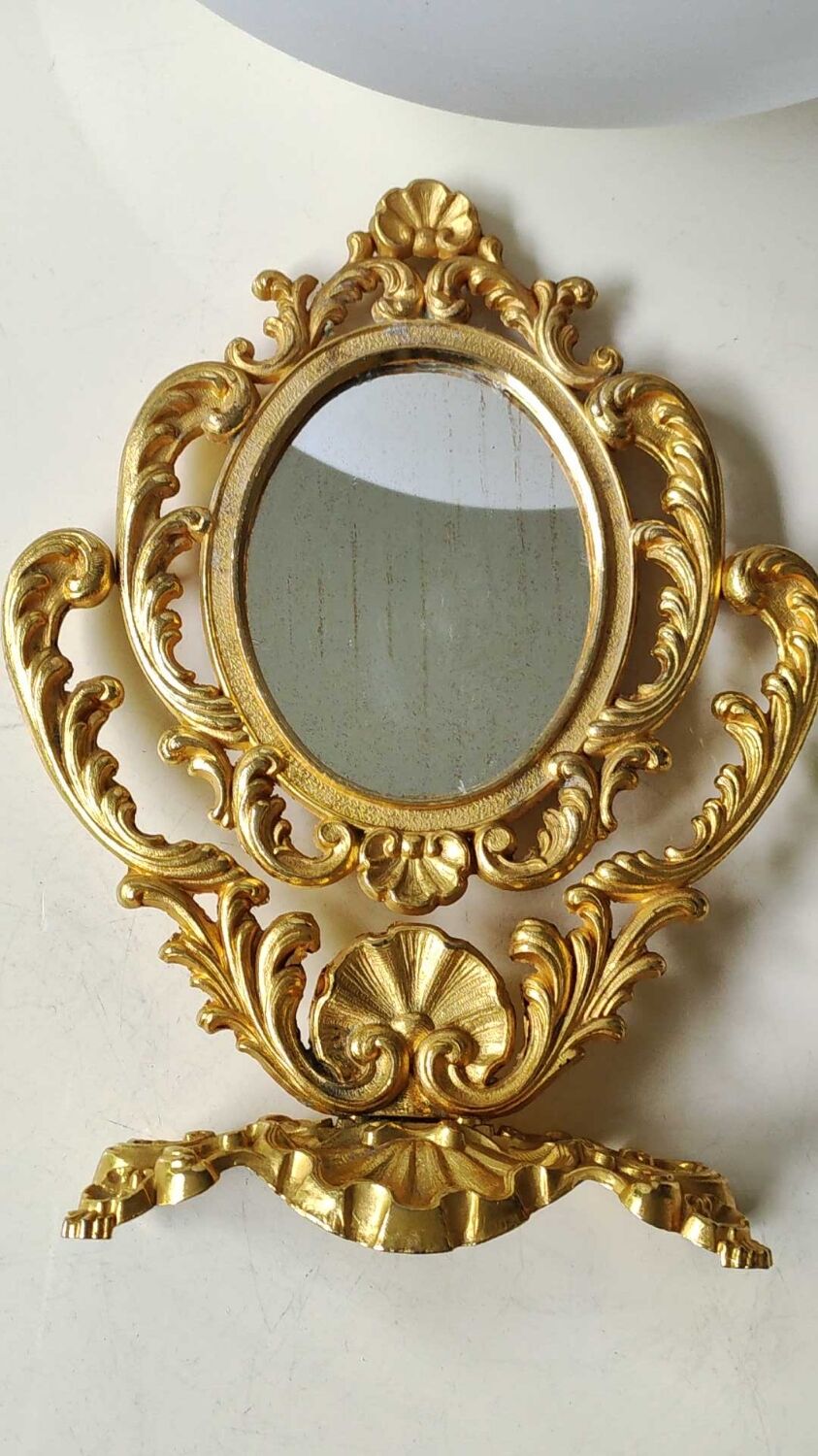 Table mirror on psyche style Louis XV 19,5x14,5cm