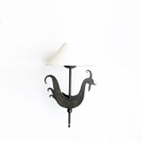 Wall lamp sculpture wrought iron vintage 1950