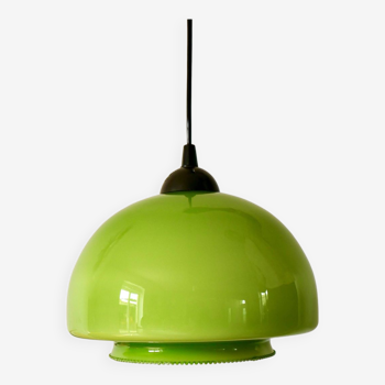 Suspension en opaline verte mushroom design années 60-70