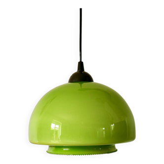 Suspension en opaline verte mushroom design années 60-70