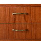 1950s Scandinavian Teak Nightstand with Brass Handles