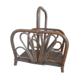 Vintage rattan log holder