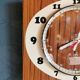Vintage formica clock rectangular silent wall clock "Japy cream wood"