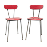 Pair of Czechoslovak colored formica cafe chairs, 1960´s