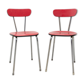 Pair of Czechoslovak colored formica cafe chairs, 1960´s