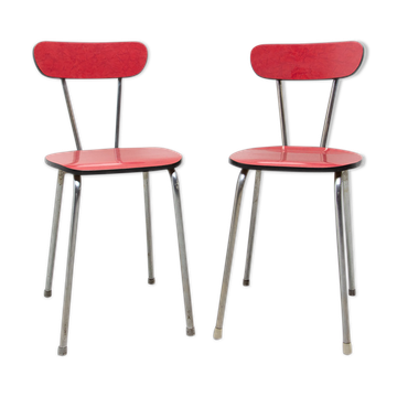 Pair of Czechoslovak colored formica cafe chairs, 1960´s