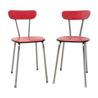 Pair of Czechoslovak colored formica cafe chairs, 1960´s