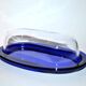Vintage cobalt blue glass butter dish