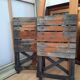Antique wooden folding stools for painter