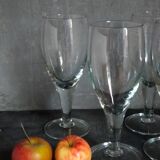 Six XXL blown glass stemmed glasses