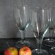 Six XXL blown glass stemmed glasses