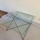 Vintage glass and chrome metal coffee table 1960