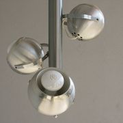 Lustre 1970 aluminium avec son applique