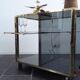 Chariot de bar en laiton et verre fumé par Mario Sabot, 1973