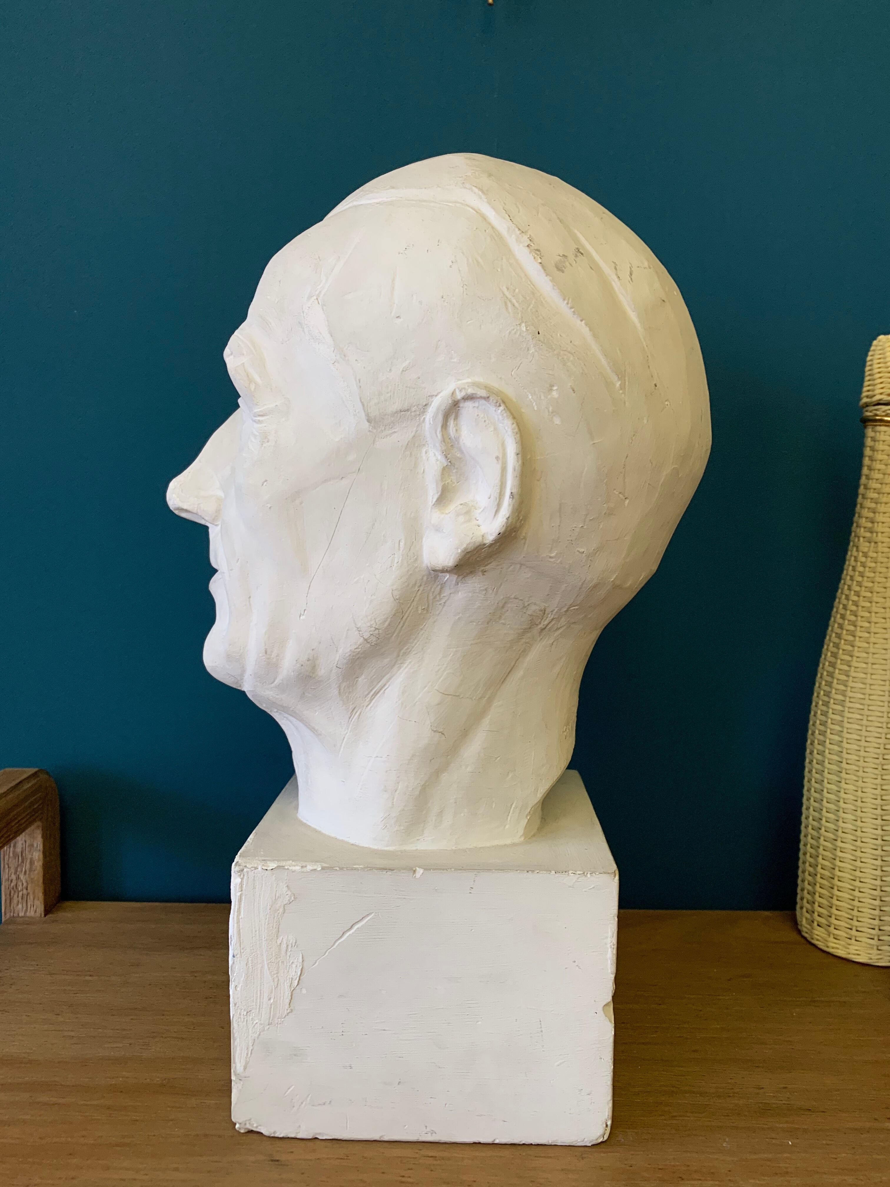 Signed plaster head