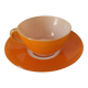 Duralex orange cup and saucer – vintage 70s design