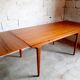 Vintage Scandinavian table 50s 60s in solid teak with extensions, stamped LB