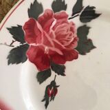 Flat plates with digoin roses sarreguemines