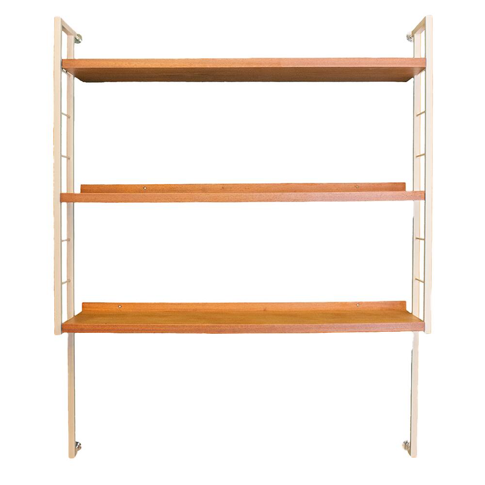 Mid Century Teak Wall Shelving Unit, Spain, 1950s